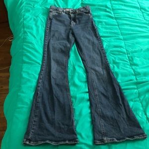 Topshop Jamie Moto Flare High Rise Jeans